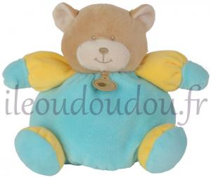 Doudou ours boule bleu et jaune - BN687 Baby Nat