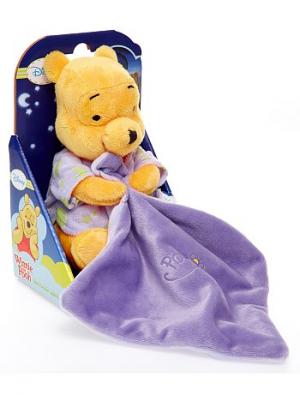 Peluche Winnie tenant un doudou violet Disney Baby, Nicotoy, Simba Toys (Dickie)