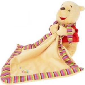 Peluche Winnie tenant un grand doudou rayé Disney Baby, Nicotoy, Simba Toys (Dickie)