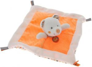 Doudou ours orange et blanc Nicotoy