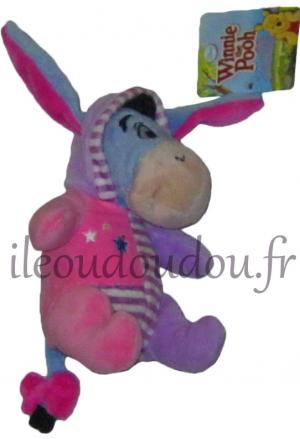 Doudou peluche Bourriquet rose et violet en pyjama Disney Baby, Nicotoy, Simba Toys (Dickie)