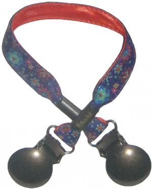 Attache-doudou Fleurs bleu Polkadot