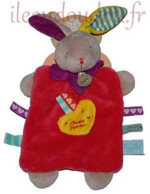 Doudou lapin rose roige Doudou d'amour BN751 Baby Nat