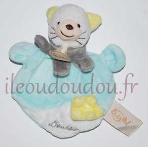 Doudou chat bleu et gris BN216 Baby Nat