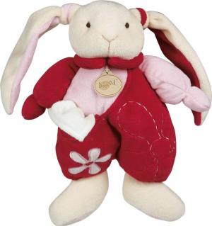 Doudou peluche lapin rose fushia avec mouchoir Baby Nat