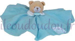 Doudou ours bleu turquoise *L'Ange* - DC2358 Doudou et compagnie