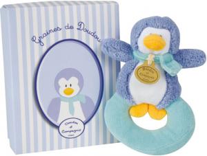 Hochet doudou pingouin bleu Graine de doudou - DC2281 Doudou et compagnie