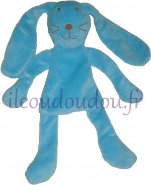 Doudou lapin bleu turquoise DPAM (Du Pareil Au Même)