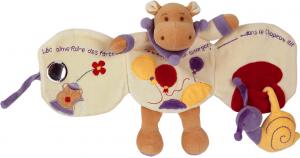 Hippopotame violet livre-jouet d'éveil Doudou et compagnie