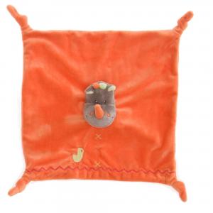 Doudou rhinocéros orange oiseau poussin sos