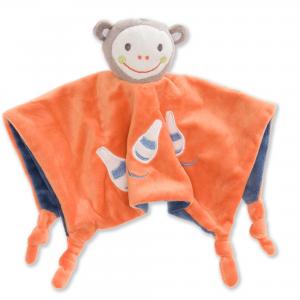 Doudou singe orange quilles  sos