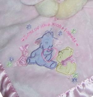 Doudou Winnie rose Lots of love pooh and friends