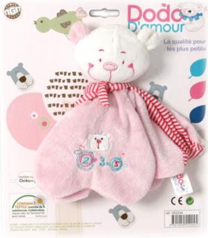 Doudou ours rose pétales de fleurs MGM Dodo d'amour