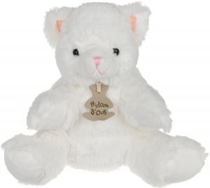 Doudou chat blanc marionnette HO1384 Histoire d'ours