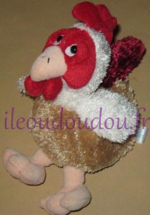 Peluche poule coq marron Gipsy