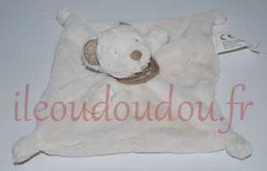 Doudou ours blanc foulard marron Nicotoy, Kiabi - Kitchoun