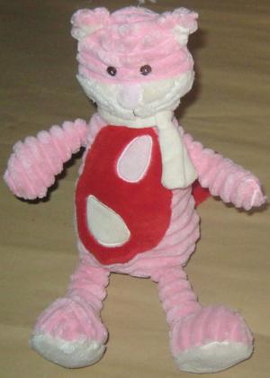 Peluche chat rose velours Bengy