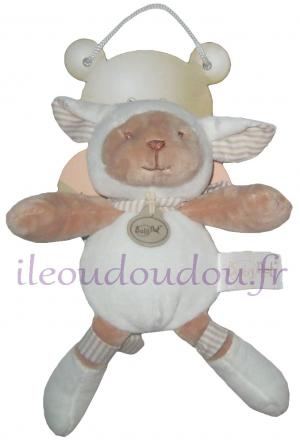 Peluche mouton marron et blanc Baby Nat