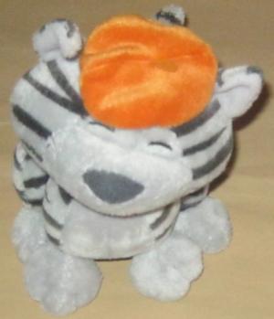 Peluche chat tigré gris béret orange Carré blanc, Marques diverses