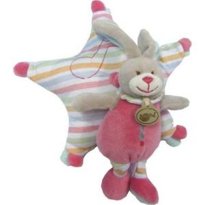 Lapin peluche musicale rose Stella étoile rayée BN629 Baby Nat