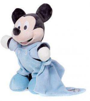 Peluche  Mickey bleu tenant un mouchoir Disney Baby, Nicotoy, Kiabi - Kitchoun