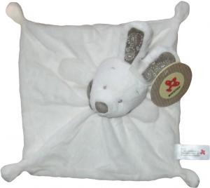 Doudou lapin blanc foulard marron Nicotoy, Kiabi - Kitchoun, Simba Toys (Dickie)
