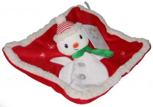 Doudou bonhomme de neige rouge et blanc Nicotoy, Kiabi - Kitchoun