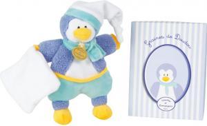 Doudou pingouin bleu tenant un mouchoir Graine de doudou Doudou et compagnie