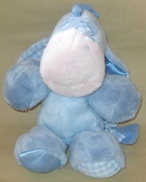 Doudou peluche âne Bourriquet vichy - Petit modèle Disney Baby, Nicotoy, Simba Toys (Dickie)