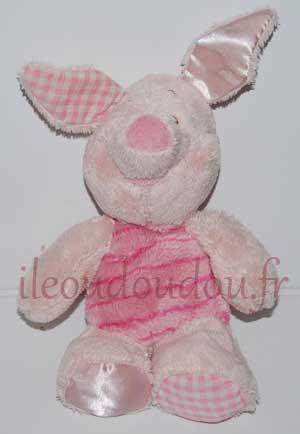 Doudou peluche cochon Porcinet vichy - Petit modèle Disney Baby, Nicotoy, Simba Toys (Dickie)