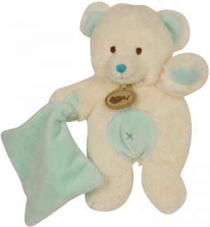 Doudou ours blanc et bleu turquoise BN743 Baby Nat