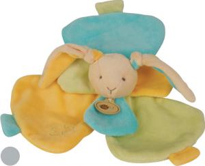 Doudou lapin pétales bleu jaune et vert BN652 Baby Nat