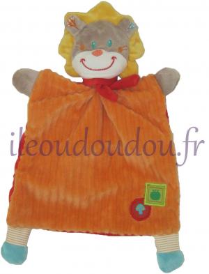 Doudou lion plat orange Mots d'enfant - Leclerc