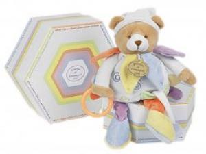 Ours Nuage de couleur peluche d'activités DC1033 Doudou et compagnie