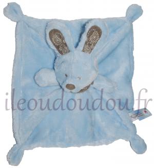 Doudou lapin bleu carré *My friend bunny* Nicotoy