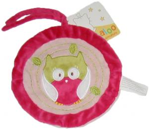 Doudou hibou chouette rond rose et vert Kimbaloo - La Halle, Brioche