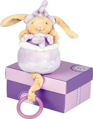 Peluche musicale lapin violet Cueillette DC2576 Doudou et compagnie