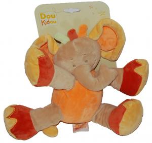Peluche éléphant orange - Grand modèle Doukidou