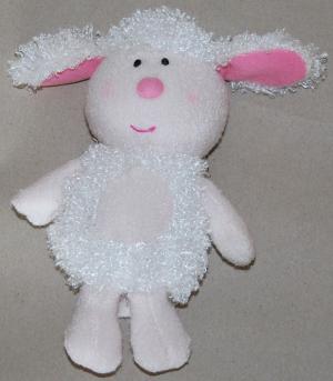 Peluche mouton blanc et rose Luminou Jemini, Luminou