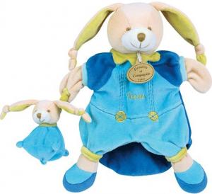 Marionnette Pinou le lapin bleu - DC1564 Doudou et compagnie