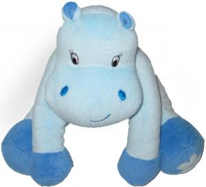 Doudou peluche Hippopotame bleu contenant un grelot Arthur et Lola - Bébisol, Marques pharmacie