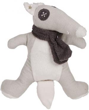 Doudou loup peluche gris écharpe Grain de blé