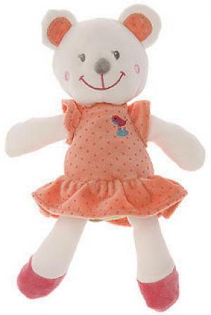 Peluche ours blanc robe orange Kiabi Nicotoy, Kiabi - Kitchoun
