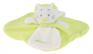 Doudou plat chat vert et blanc - BN777 Baby Nat