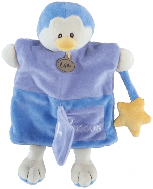 Marionnette pingouin bleu et mauve - BN909 Baby Nat