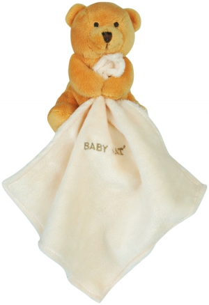 Doudou ours marron jaune avec mouchoir BN3520 Baby Nat