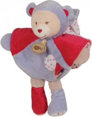 Doudou ours Capucine rose fuschia et mauve BN702 Baby Nat