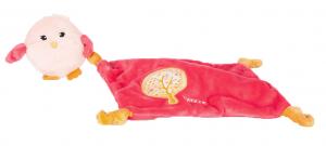 Doudou oiseau rose avec mouchoir Brioche, Kimbaloo - La Halle