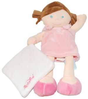 Poupée rose tenant un doudou - Les p'tites chipies - grand modèle - BN758 Baby Nat