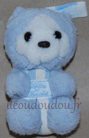 Peluche chat ours bleu Tartine et Chocolat